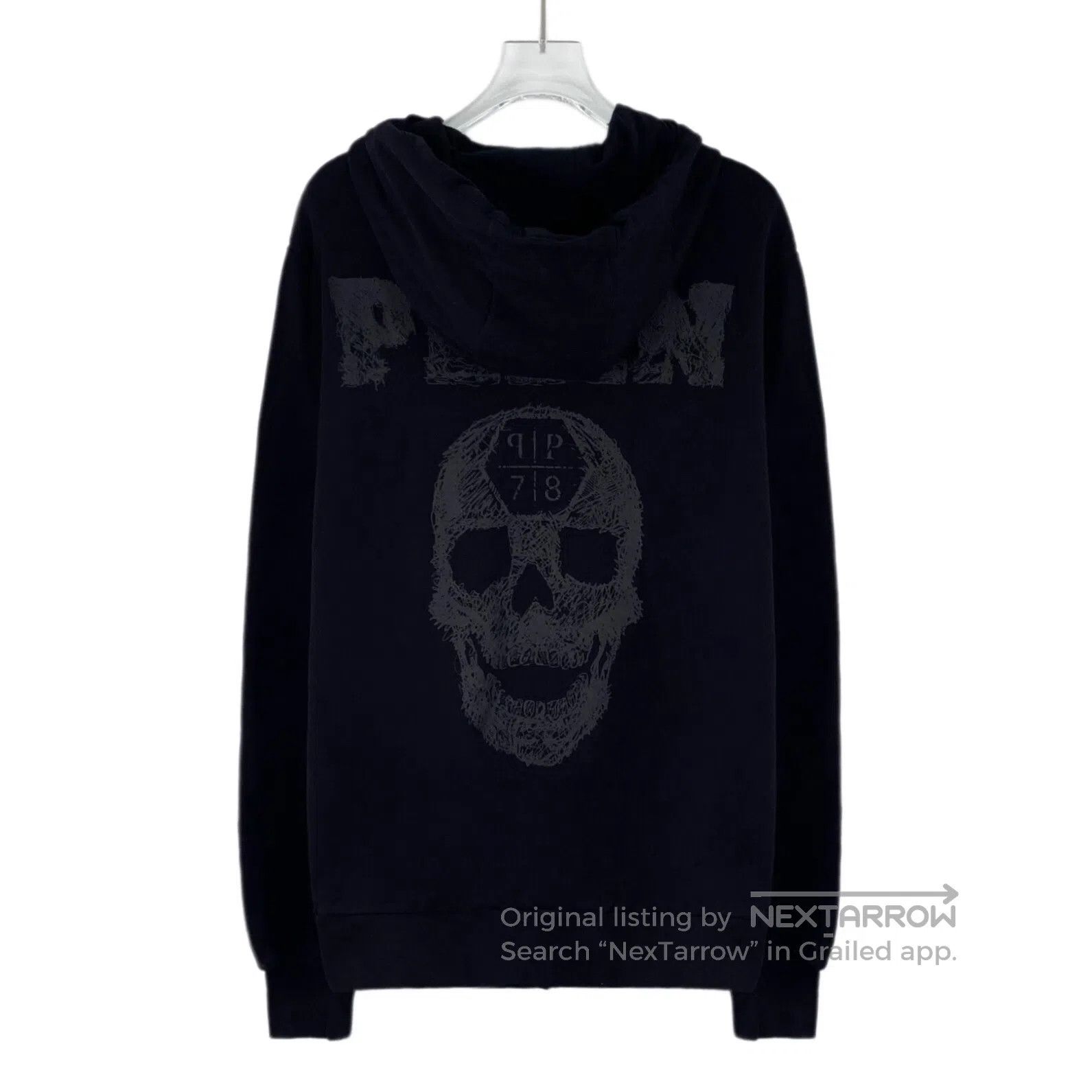 Philipp Plein Philipp Plein Black Cotton Skull Head Printed Hooded Draws Size US L / EU 52-54 / 3 - 2 Thumbnail
