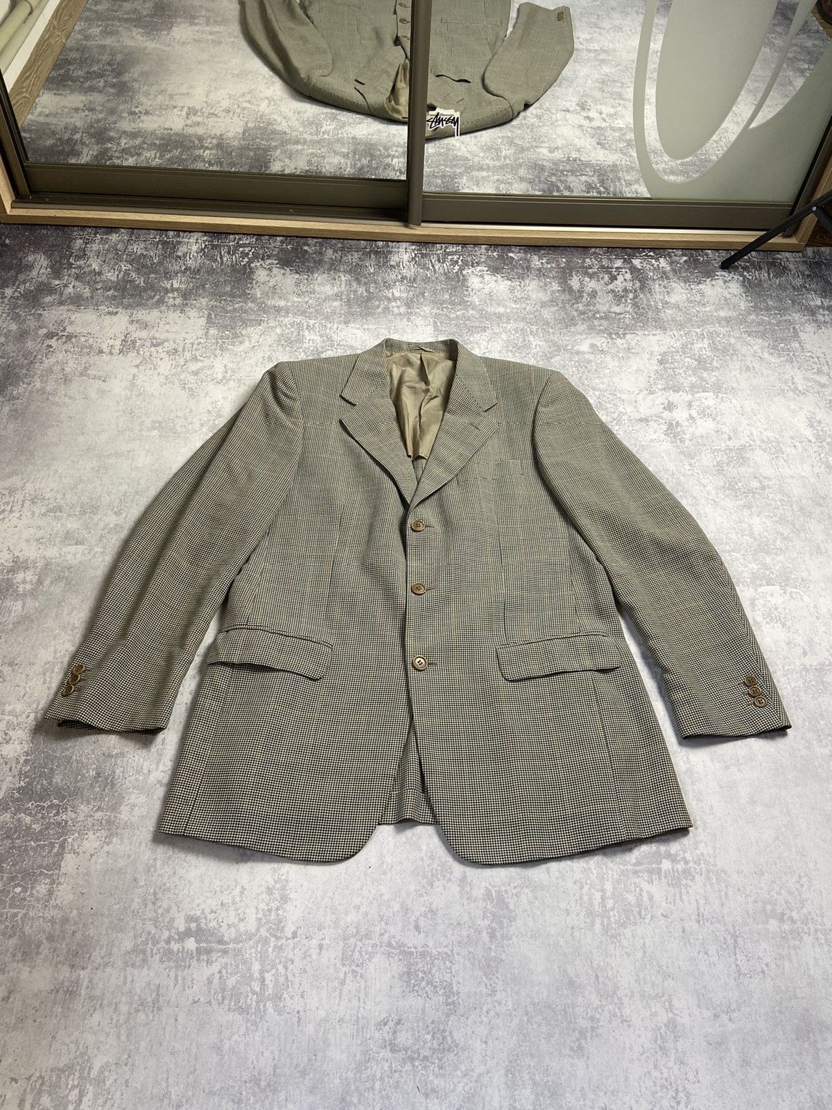 Blazer Vintage En Laine Cerruti 1881 - Taille 38 (38FR) Noir Et Blanc à Motif Check | Occasion Très Bon état