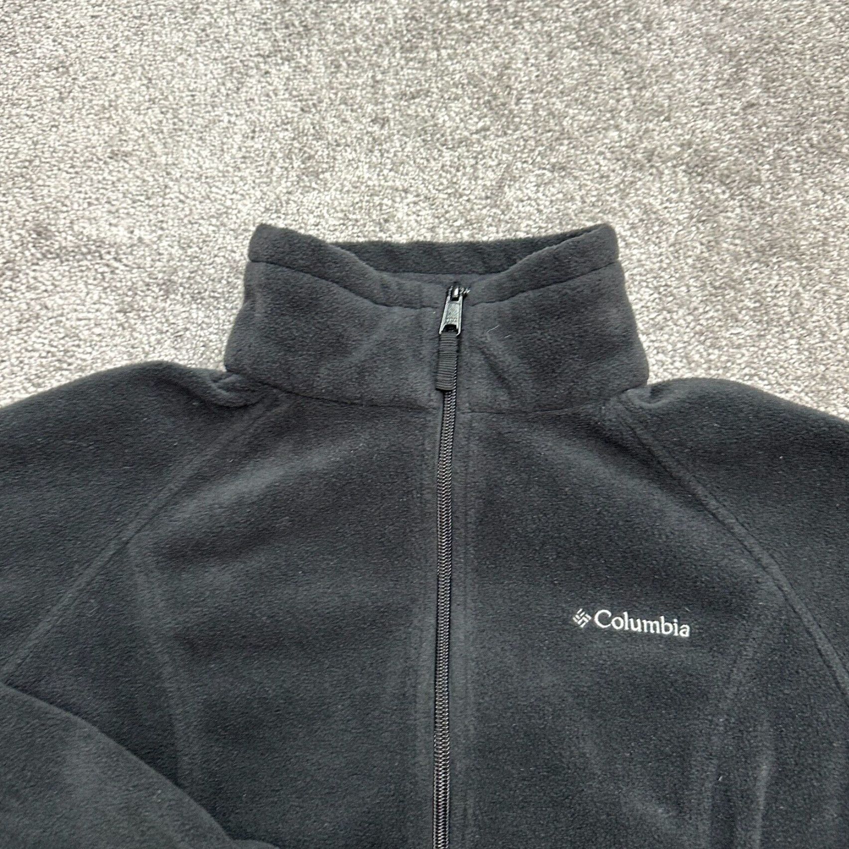 Vintage Columbia Jacket Women's Benton Springs Fleece Full Zip Black L Outdoor Casual Winter Spring Summer Fall Pockets Logo Size L / US 10 / IT 46 - 3 Thumbnail