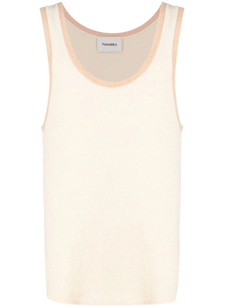 Nanushka o1mle1124 Basten Tank Top in Cream Size US L / EU 52-54 / 3 - 1 Thumbnail