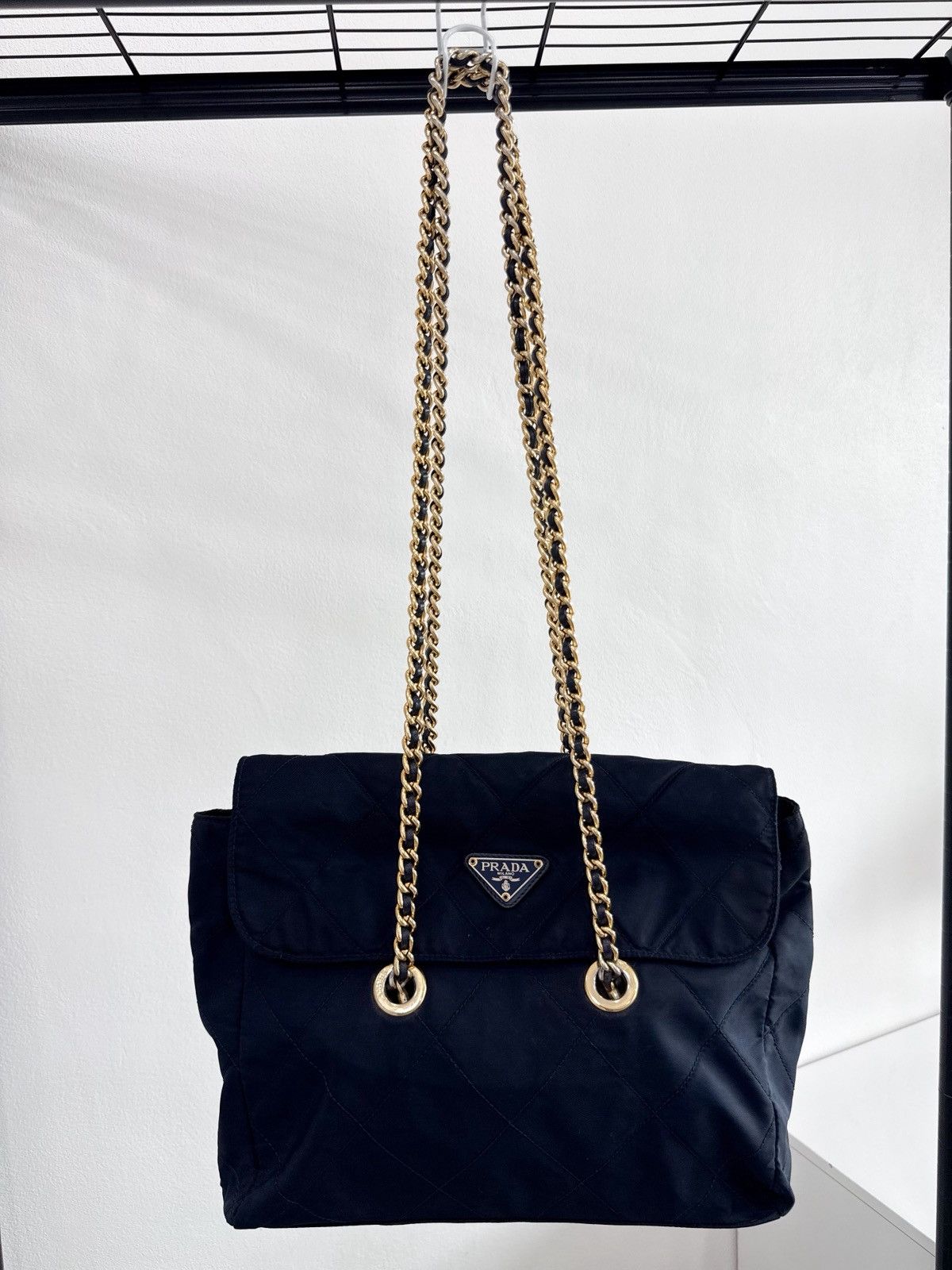 Prada Vintage Prada Logo Plaque Nylon Chain Bag Size ONE SIZE - 2 Thumbnail