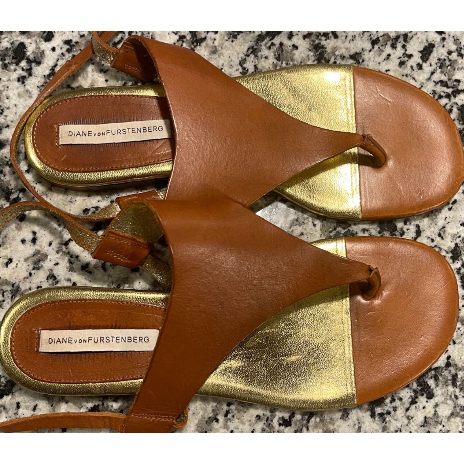 Diane von Furstenberg Diane von Furstenberg MITZI Sandal Women 7 Brown Strappy Leather Shoes Size US 7 / IT 37 - 2 Thumbnail