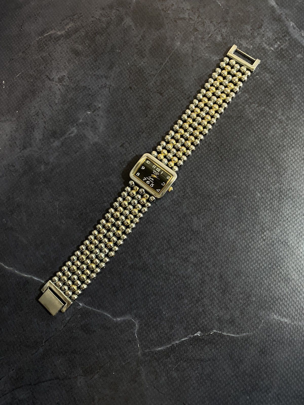 Japanese Brand Omax Rectangular Dial Beaded Bracelet Watch Japanese Brand Size ONE SIZE - 8 Thumbnail