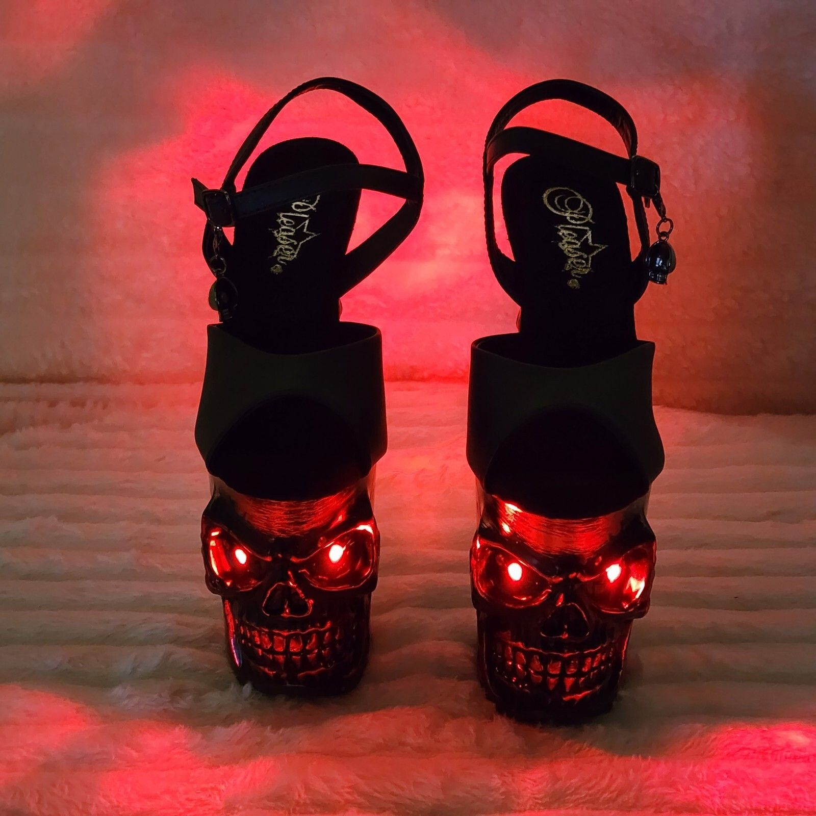 Other Rapture Clear Metallic Red Skull & Bones LED 8" High Heel Pl Size US 6 / IT 36 - 8 Thumbnail