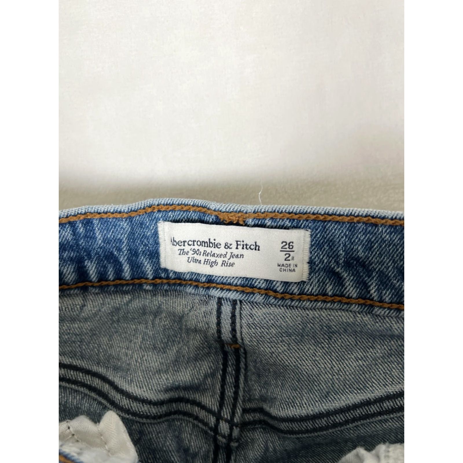 Abercrombie & Fitch VINTAGE Abercrombie & Fitch 90s Relaxed Jeans Womens 26 Blue Ultra High Rise Distressed Size 26" / US 2 / IT 38 - 5 Thumbnail