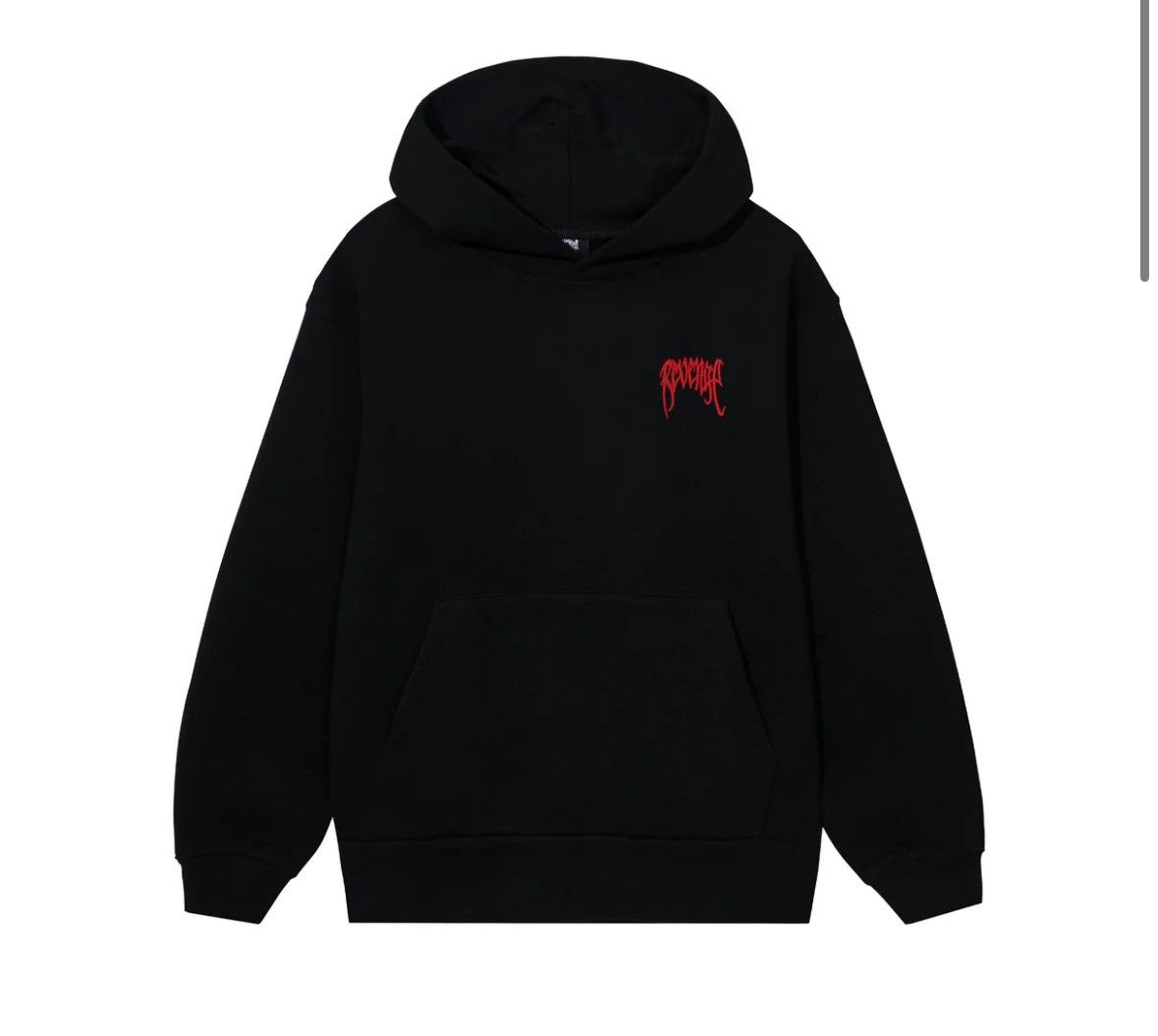 Revenge Revenge Black Red Basic Embroidered Hoodie Large Grailed