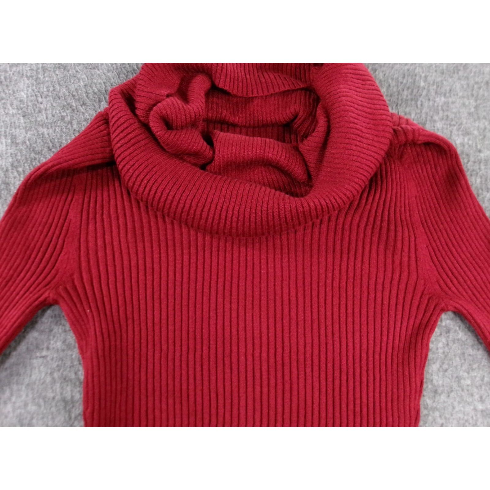 Vintage Its Our Time Sweater Women Small Red Ribbed Cowl Neck Cozy Comfy Lounge Prep 90s Womens Size S / US 4 / IT 40 - 2 Thumbnail