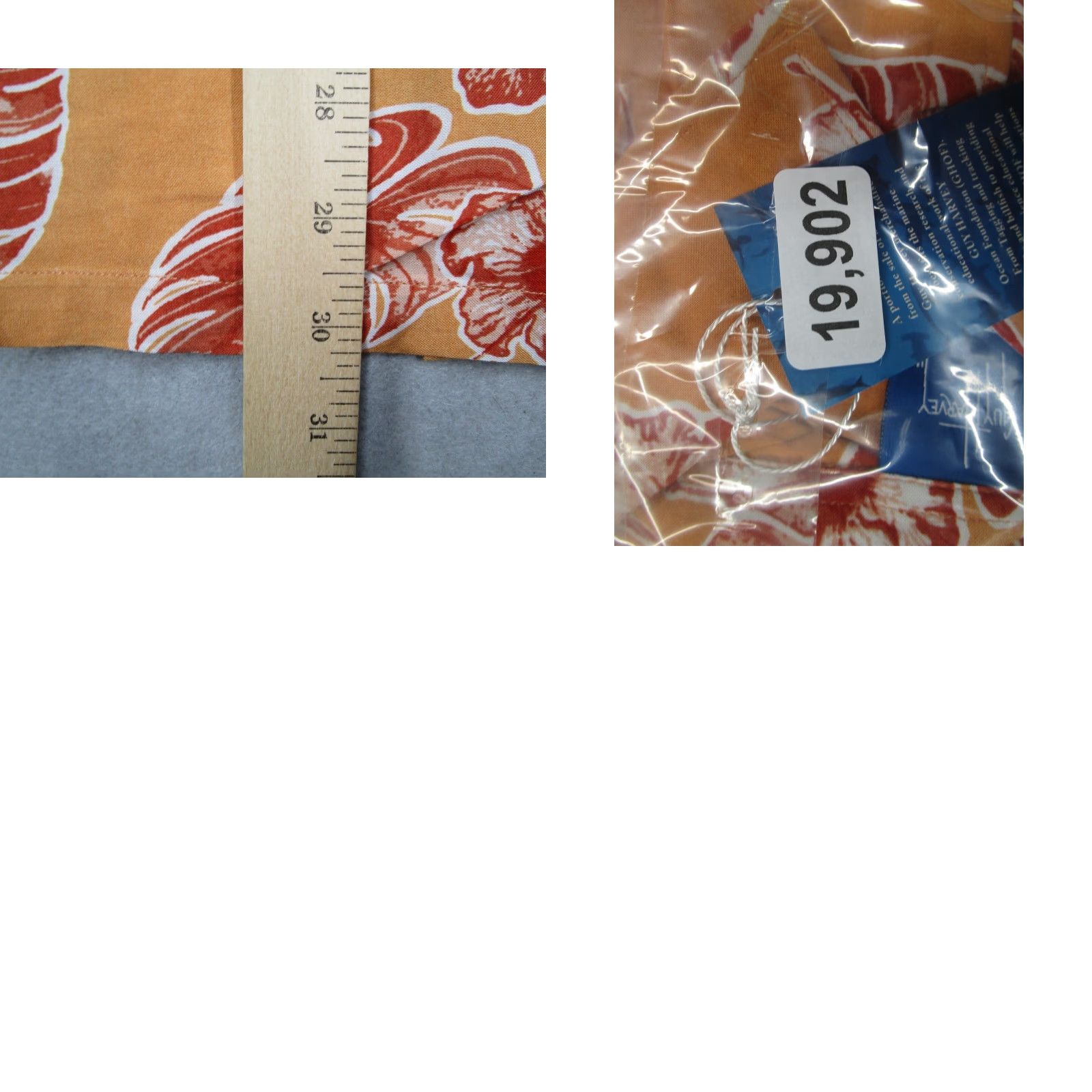 Guy Harvey VINTAGE AFTCO Guy Harvey Men's Large orange floral Marlin Hawaiian shirt casual short sleeve button-up beach tropical summer Size US L / EU 52-54 / 3 - 8 Thumbnail