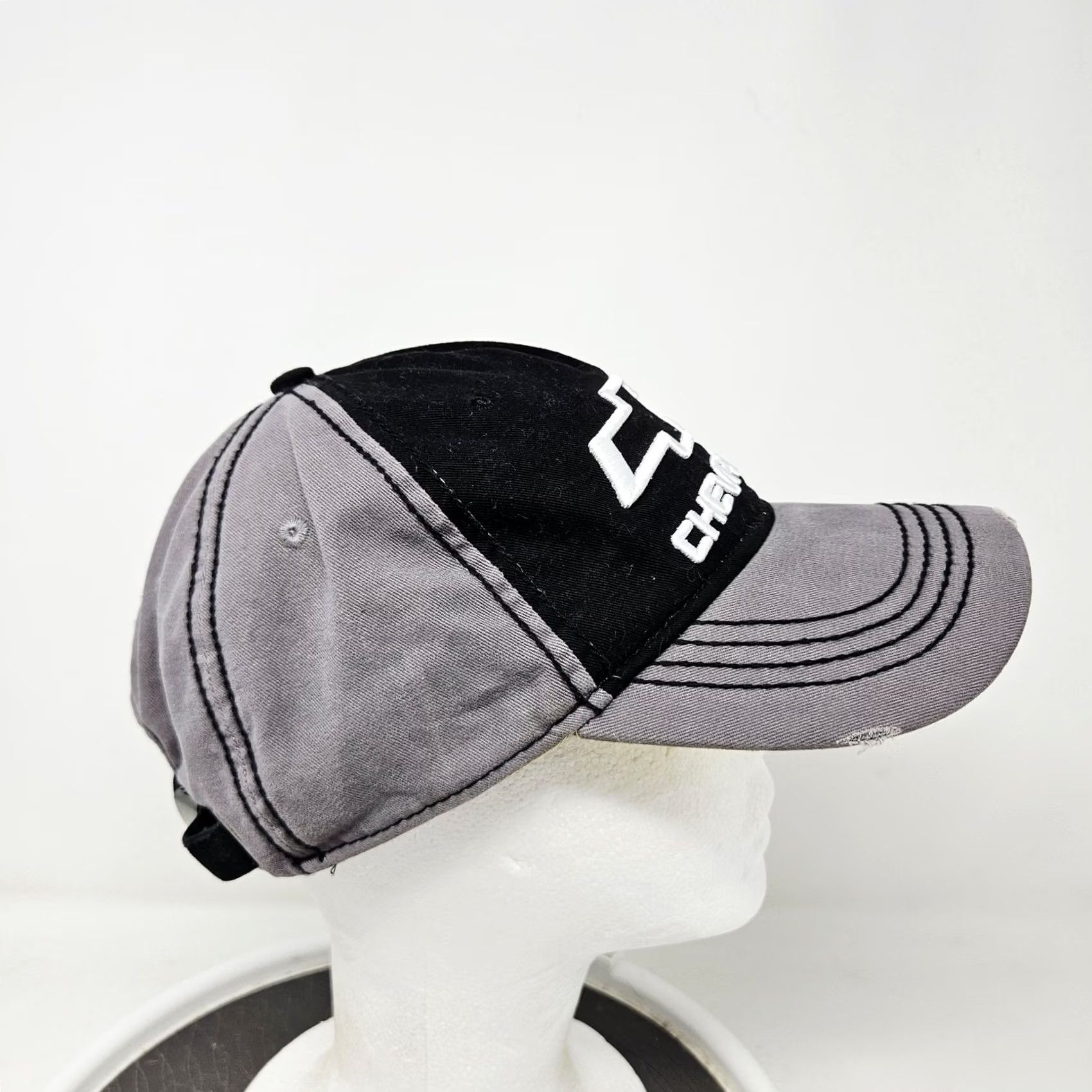 Logo 7 Chevrolet Hat Cap Baseball Strap Back One Size Gray Black Mens Bowtie Logo Size ONE SIZE - 3 Thumbnail