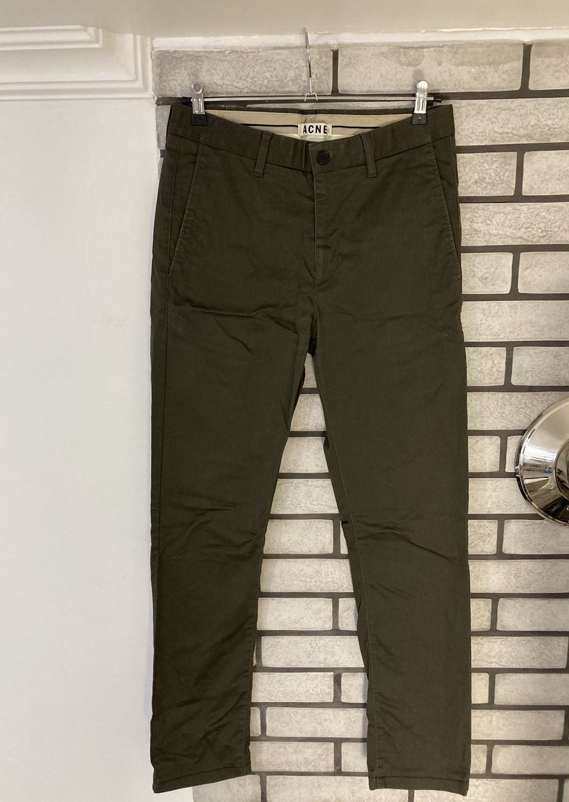 Acne Studios × Vintage Acne Studios Khaki Rog Satin Pants Size US 32 / EU 48 - 1 Thumbnail