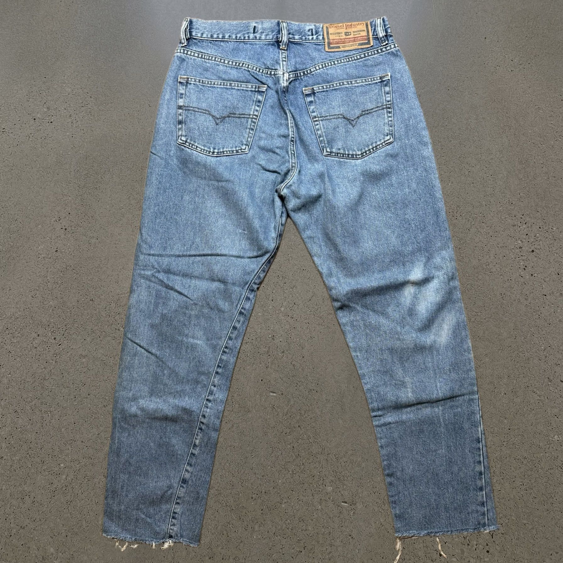 Vintage Diesel Jeans Mens 32x29 Blue Straight Leg Distressed Made In Italy Y2K Kulter, Men's