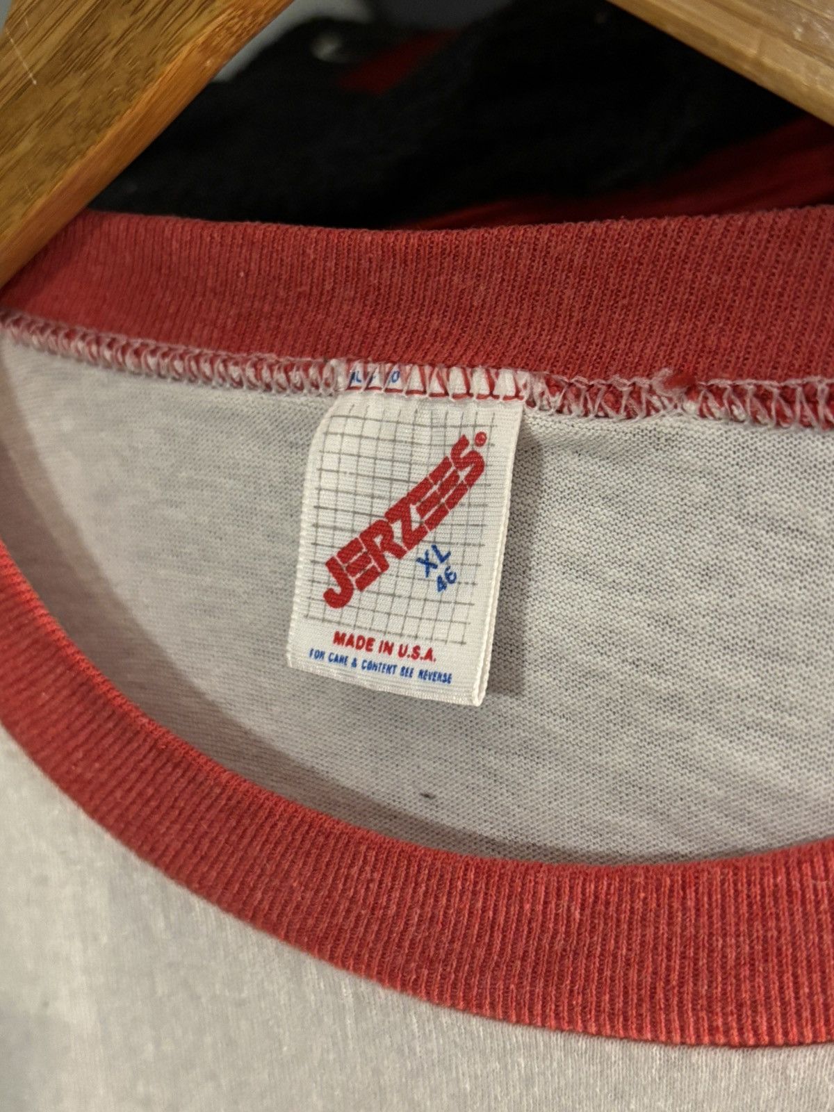 Jerzees × Vintage Vintage 90s O.V.A.C Football Classics Ringer T-Shirt Size US XL / EU 56 / 4 - 2 Thumbnail