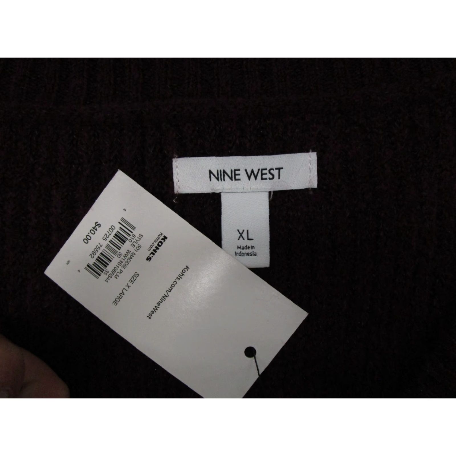 Nine West Nine West Women's Pullover Sweater XL Red Maroon Knit casual fall winter spring pullover Mens? Size XL / US 12-14 / IT 48-50 - 3 Thumbnail