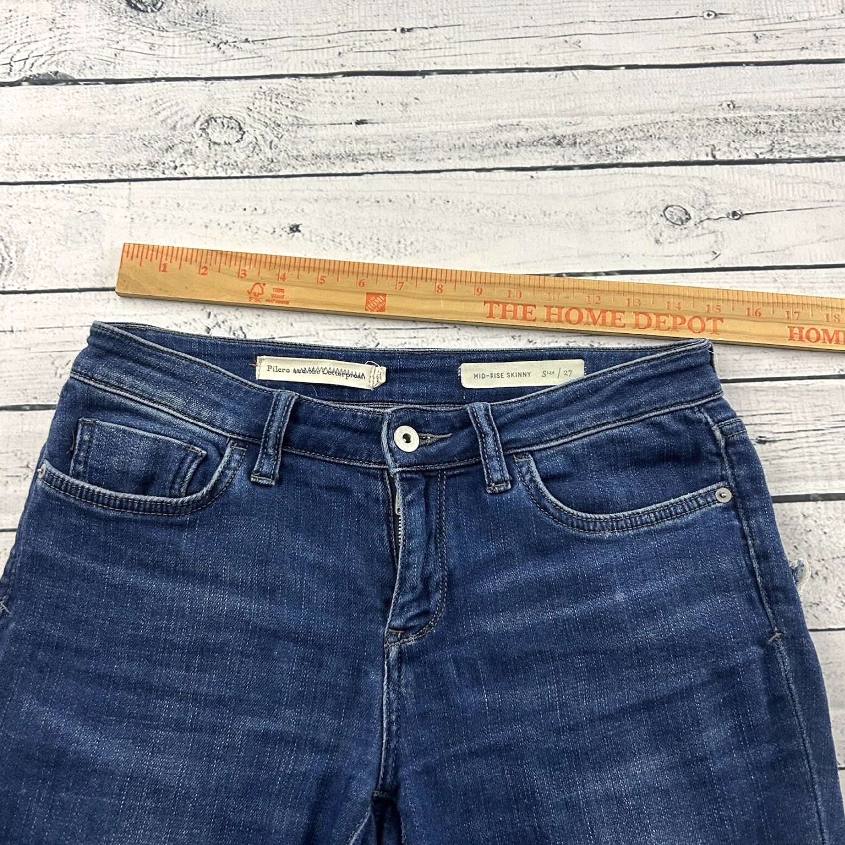 Vintage Pilcro Jeans Skinny Denim Blue 27 Women's Mid-Rise Regular Size 27 Blue Jeans Pilcro Womens Skinny Denim 27 Size 27" / US 4 / IT 40 - 6 Thumbnail