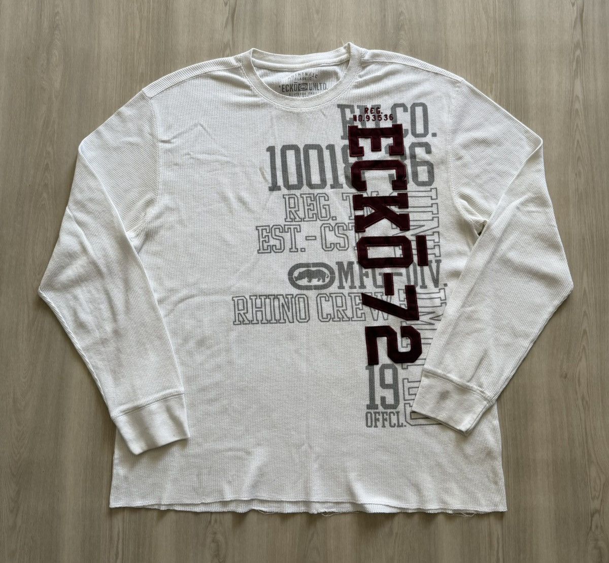 Ecko Unltd. Vintage Y2K Ecko UNLTD Rhino Crew 72 Thermal Sz 2XL Size US XXL / EU 58 / 5 - 1 Thumbnail