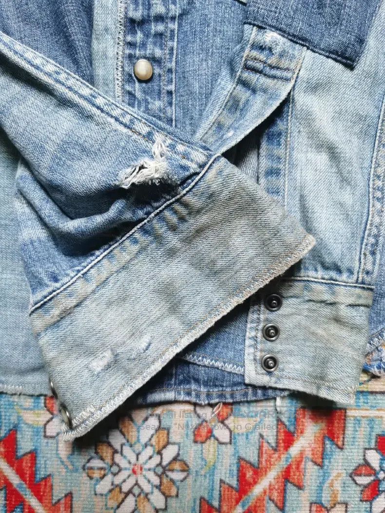 RRL Ralph Lauren RRL Ralph Lauren Destroyed patchwork denim shirt jacket Size US XS / EU 42 / 0 - 6 Thumbnail