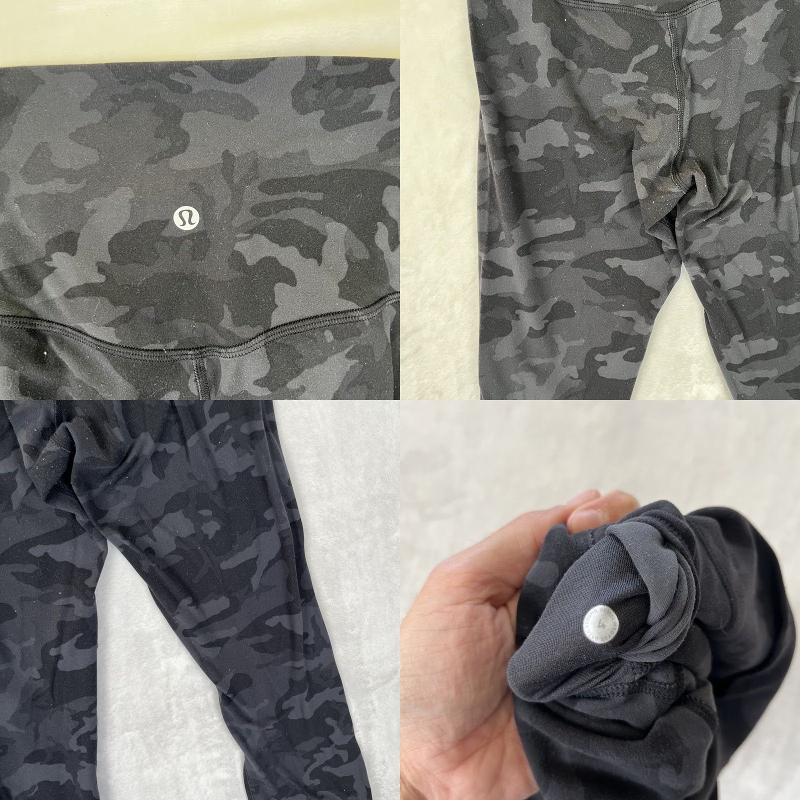 Lululemon Lululemon Women's Size 4 Black Camo High Rise Cropped Leggings Athletic Pants Yoga Run Gym Training Size 27" / US 4 / IT 40 - 8 Thumbnail