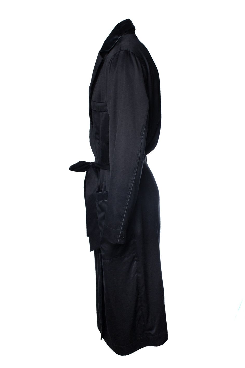 CDLP CDLP, Black silk long wrap robe Size US L / EU 52-54 / 3 - 4 Thumbnail