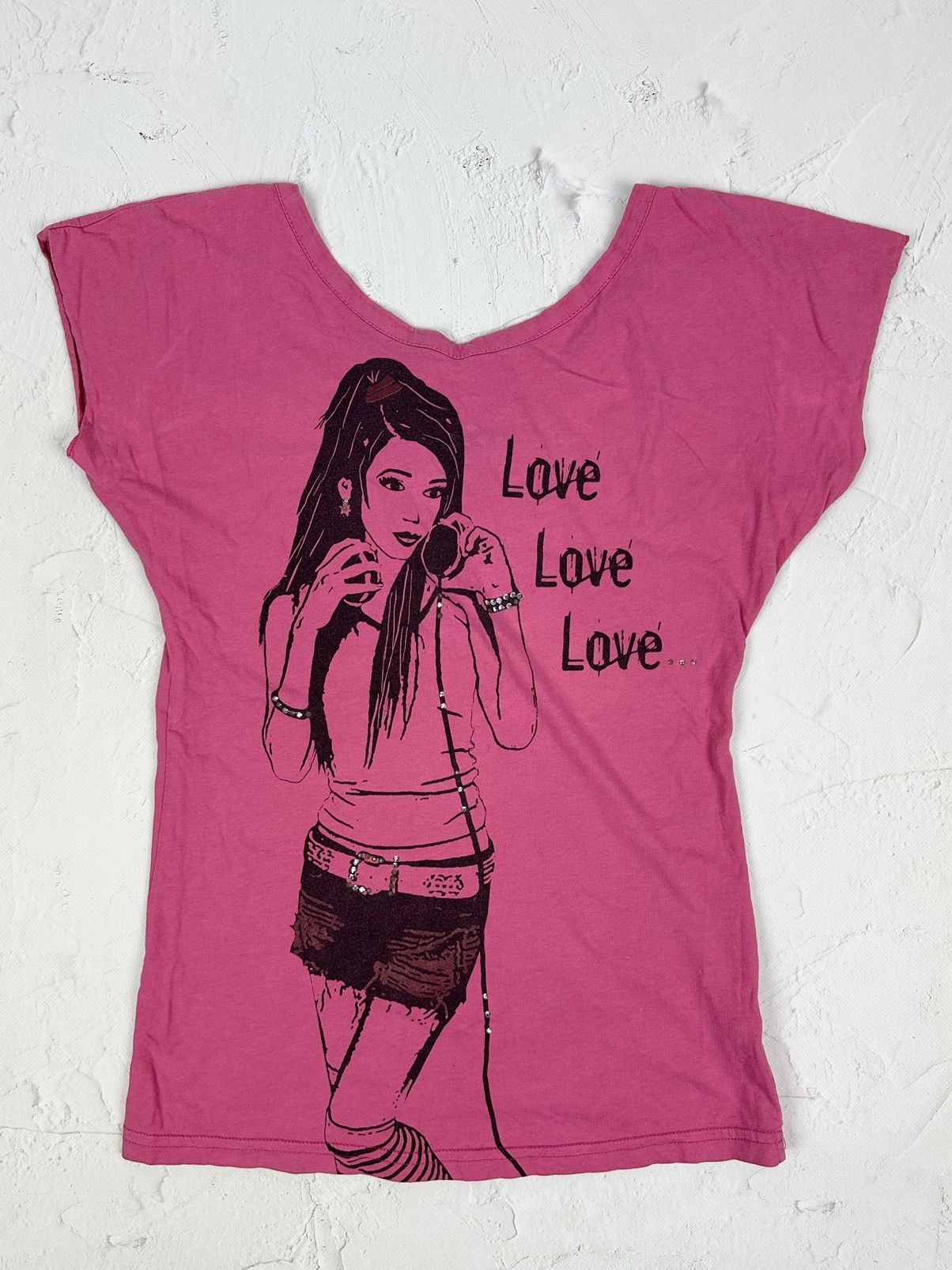 Japanese Brand × Vintage Vintage Printed Pink Short Sleeve Tee Size M / US 6-8 / IT 42-44 - 1 Thumbnail