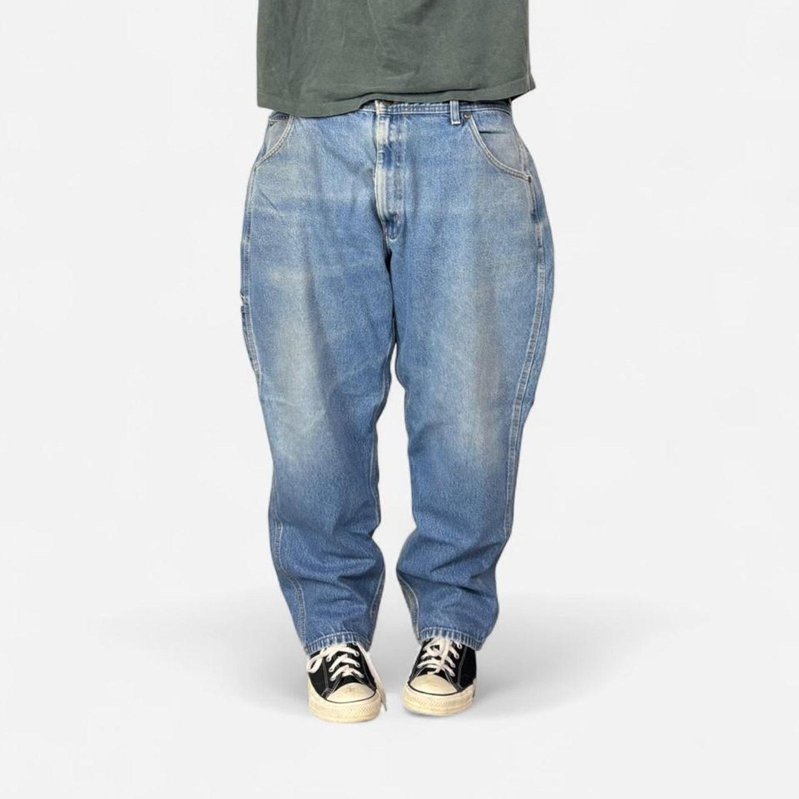 Vintage 90s baggy Light Wash Faded denim jeans Size US 40 / EU 56 - 1 Thumbnail