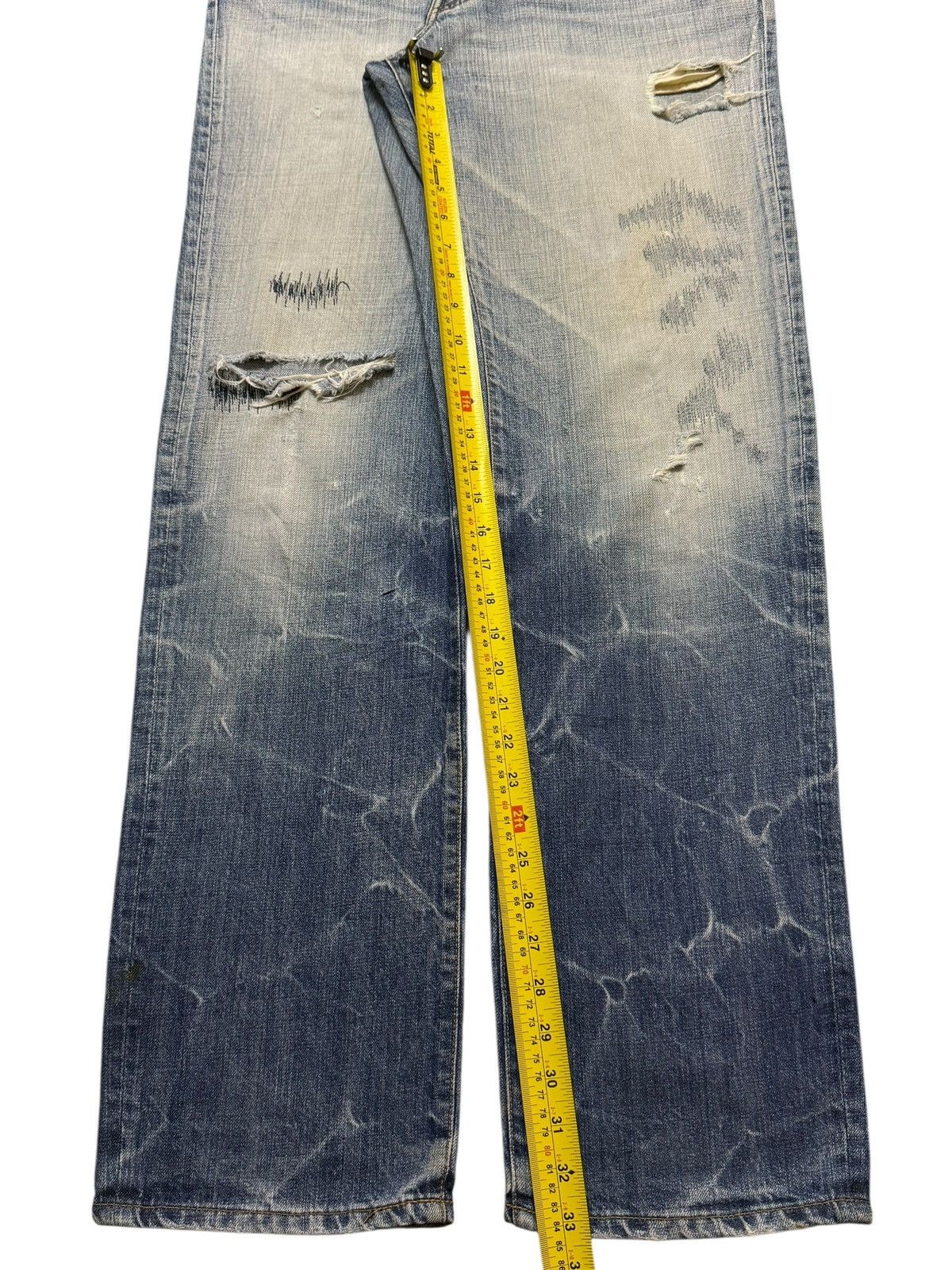 Blue Blue Japan Vintage 90s Japan Blue Way Thunder Wash Distressed Straight Size US 34 / EU 50 - 11 Thumbnail