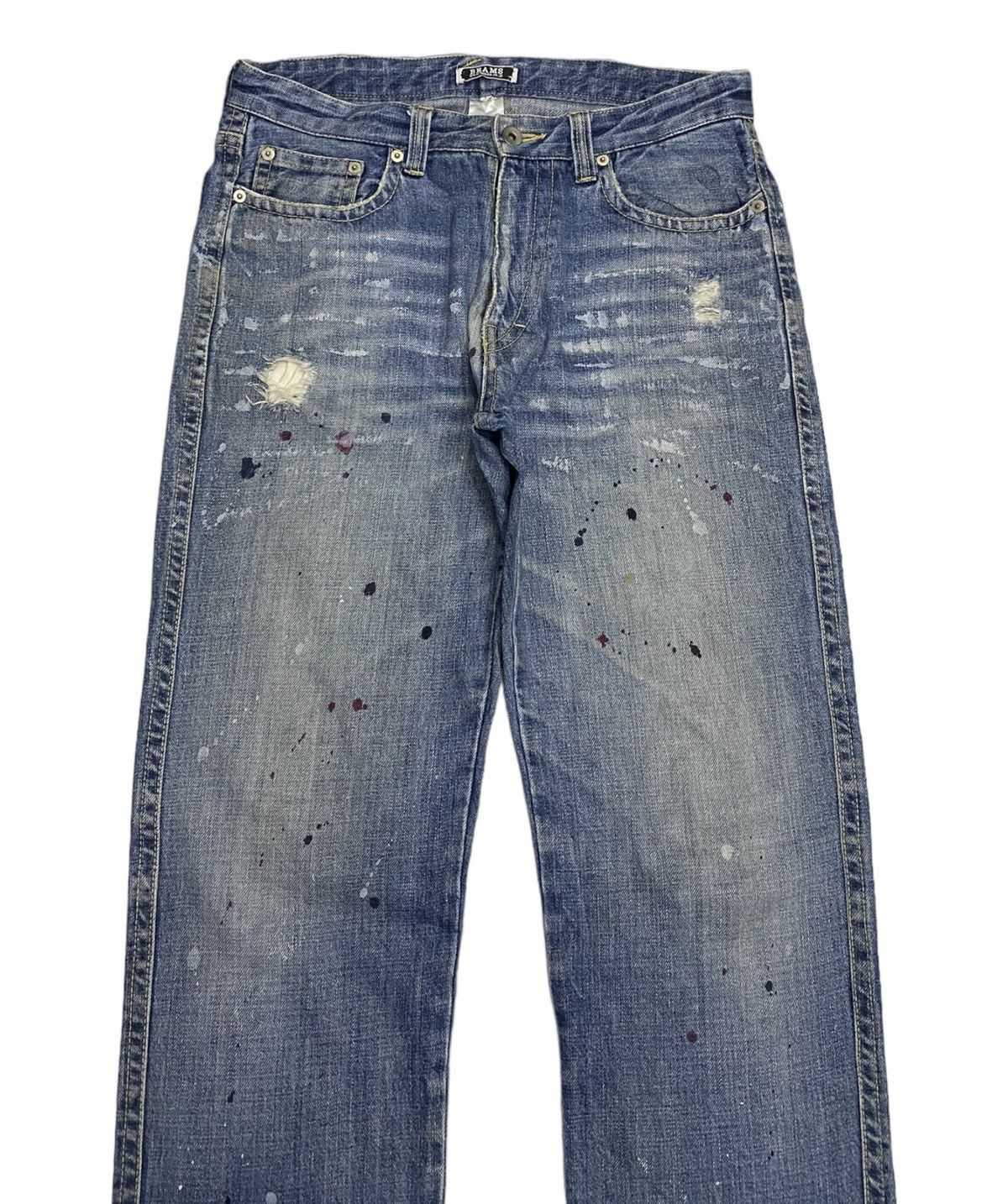 Beams Plus VINTAGE BEAMS PAINTER DISTRESSED DENIM JEANS Size US 32 / EU 48 - 3 Thumbnail