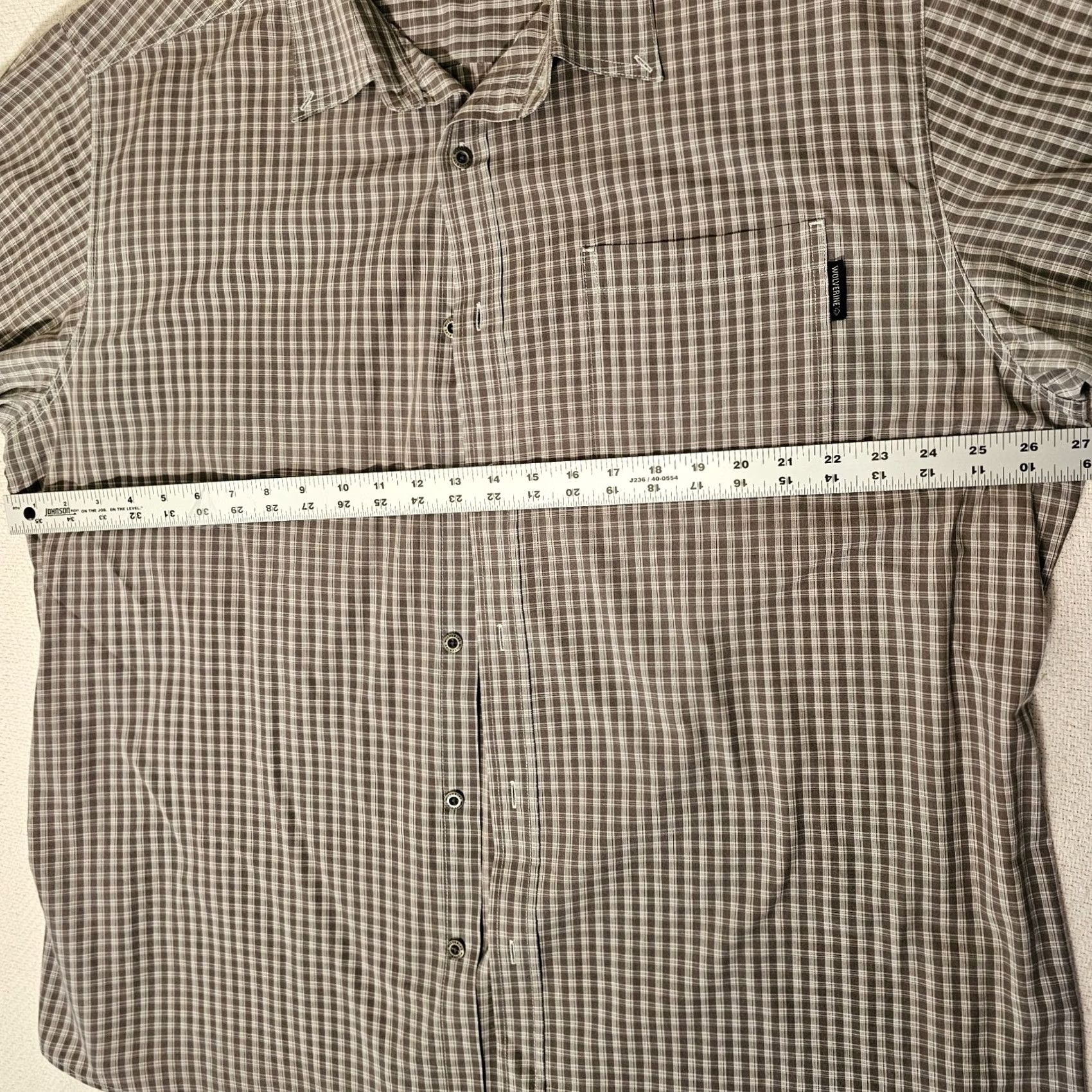 Vintage Wolverine Button-Up Shirt Men's 2XL Gray Plaid Short Sleeve Work Casual Pocket Size US XXL / EU 58 / 5 - 6 Thumbnail