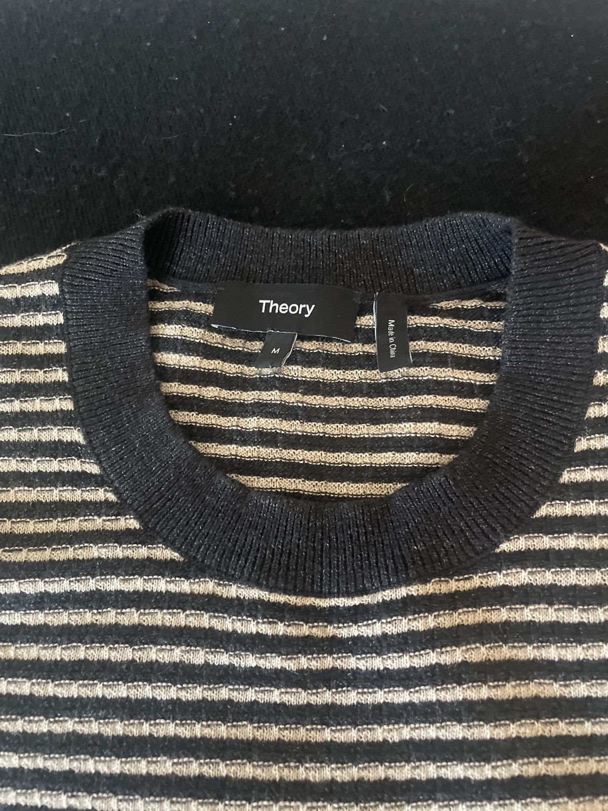 Theory Theory Linen/ Cotton Blend Striped Tshirt Size US M / EU 48-50 / 2 - 2 Thumbnail