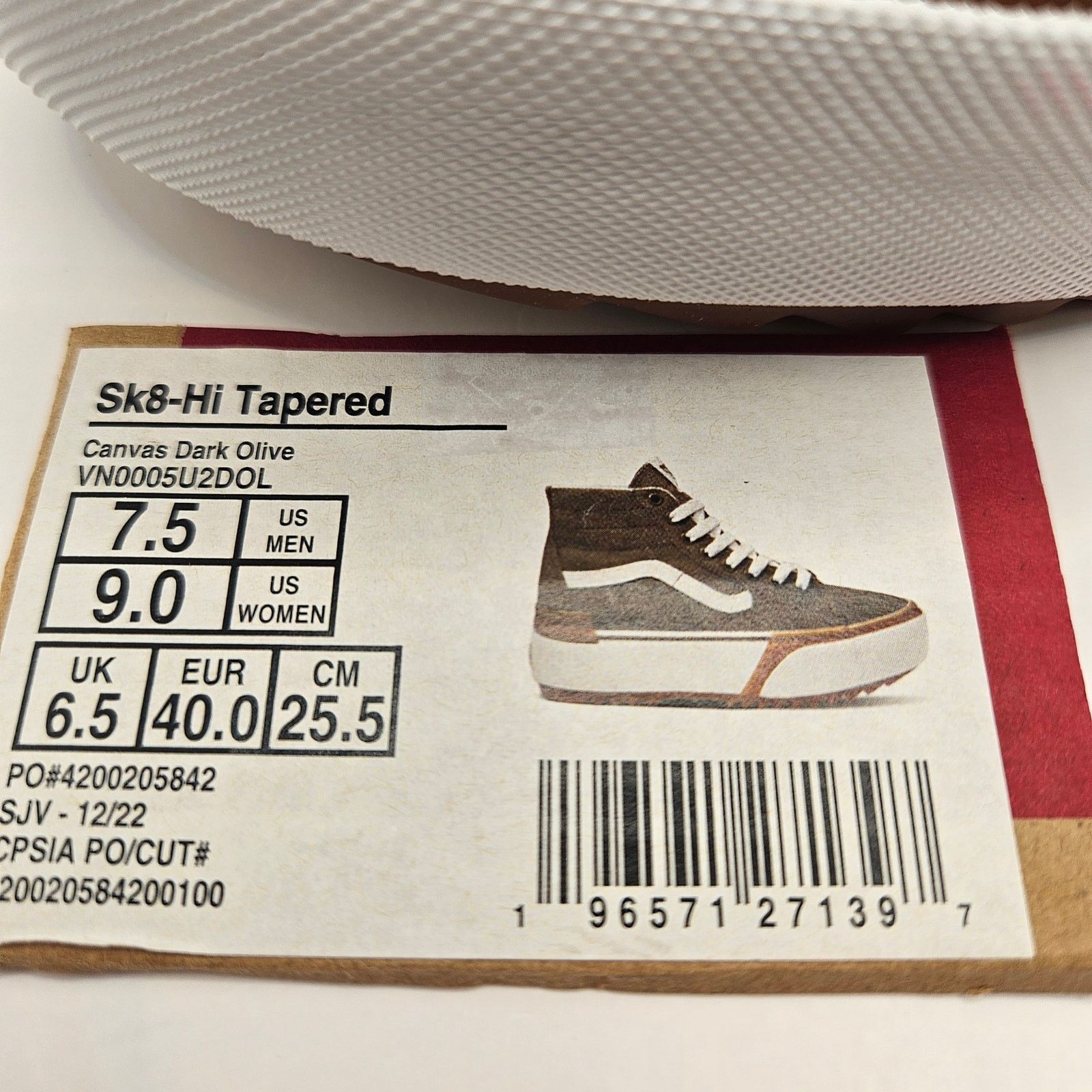 Vans VANS M7.5/W9 SK8 HI TAPERED STACKFORM SNEAKERS DARK GREEN Size US 7.5 / IT 37.5 - 2 Thumbnail