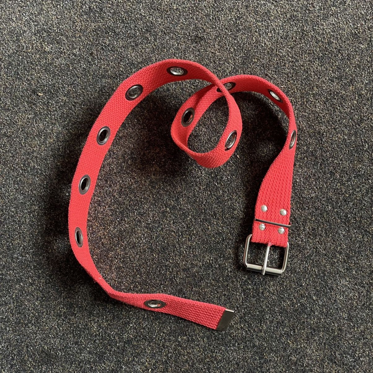 Vintage Vintage 90s Japanese Goth Alt Red Canvas Belt Buckle Slim OS Size ONE SIZE - 4 Thumbnail