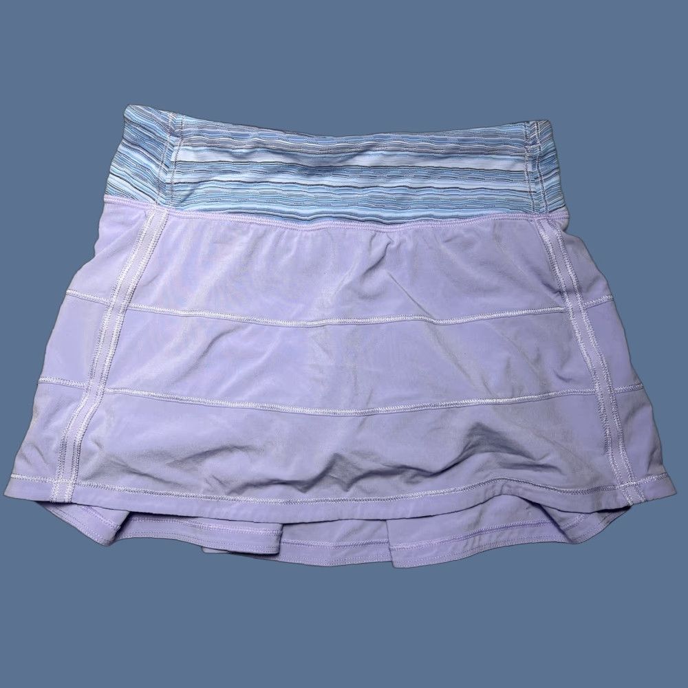 Lululemon Lululemon Skirt Skort White Purple Mid Rise 2 Short Running Womens Size 2 Size 26" / US 2 / IT 38 - 1 Thumbnail