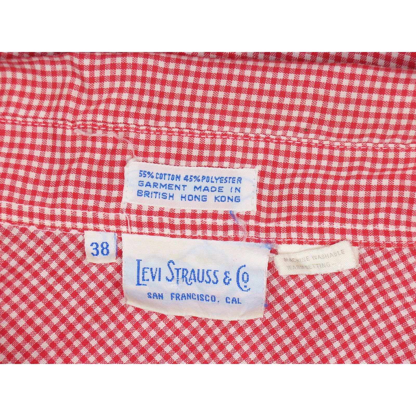Other 70s Vintage Levi's Check Gingham Western Cowgirl Shirt Size XXL / US 16-18 / IT 52-54 - 10 Thumbnail