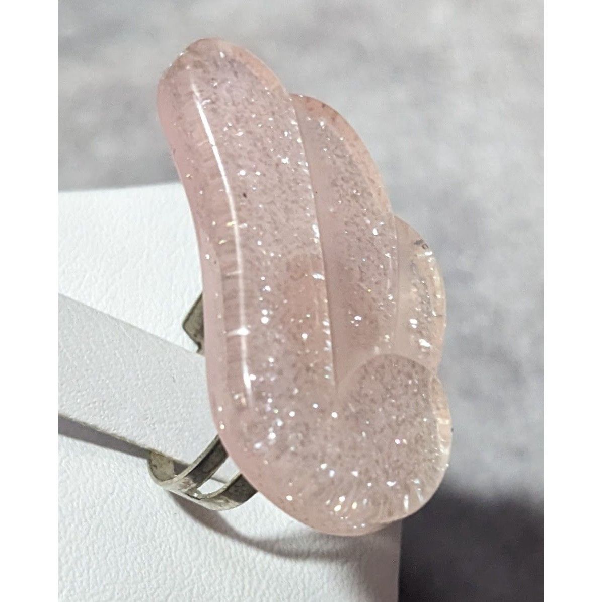 Other Coquette Pastel Pink Glitter Adjustable Angel Wing Ring Size Size ONE SIZE - 12 Thumbnail
