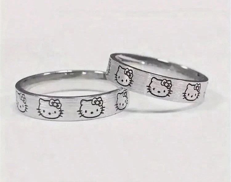 Other Adorable Hello Kitty Adjustable Silver Fashion Ring Size ONE SIZE - 3 Thumbnail