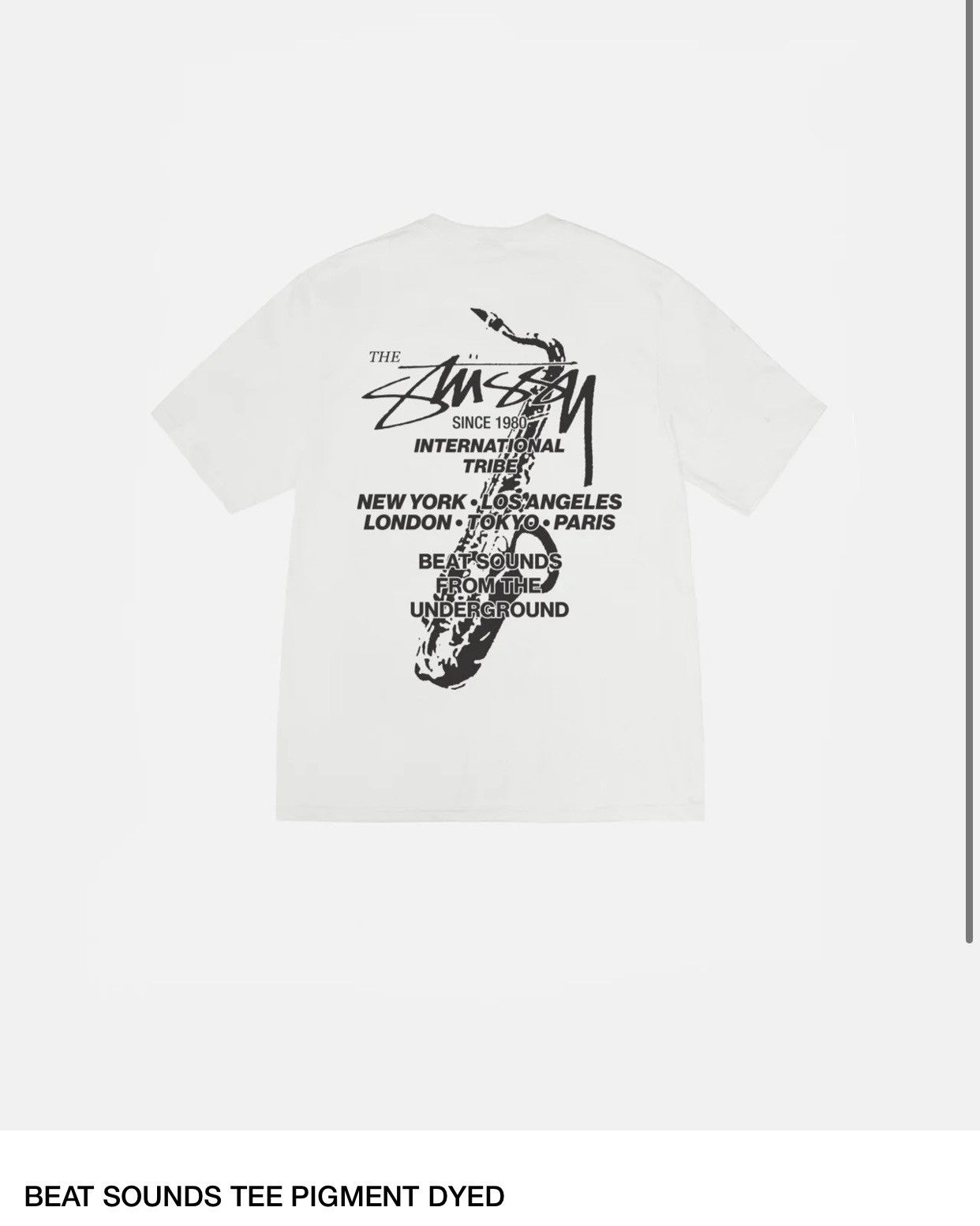 Stussy STUSSY BEAT SOUNDS TEE (WHITE) Size US M / EU 48-50 / 2 - 1 Thumbnail