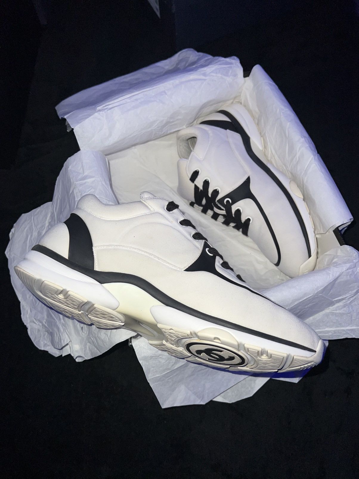 Chanel Chanel CC Trainer “White/Black” Size US 11 / EU 44 - 5 Thumbnail