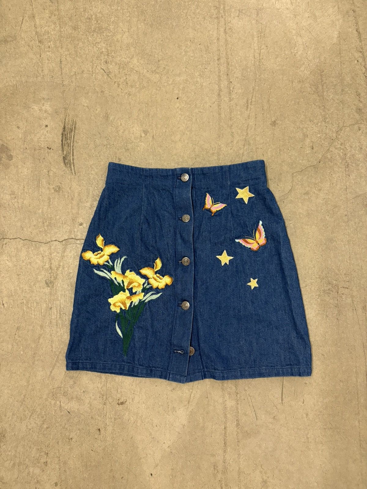 Anna Sui x Kansai Yamaoto vintage demin high rise skirt