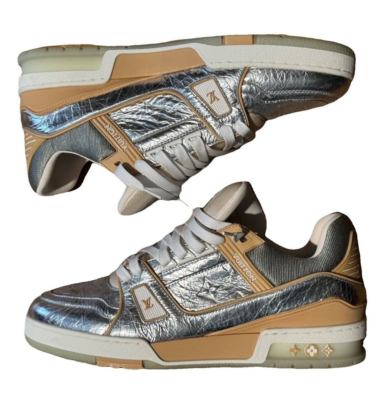 Louis Vuitton MONOGRAM SILVER SNEAKERS Size US 11 / EU 44 - 1 Thumbnail