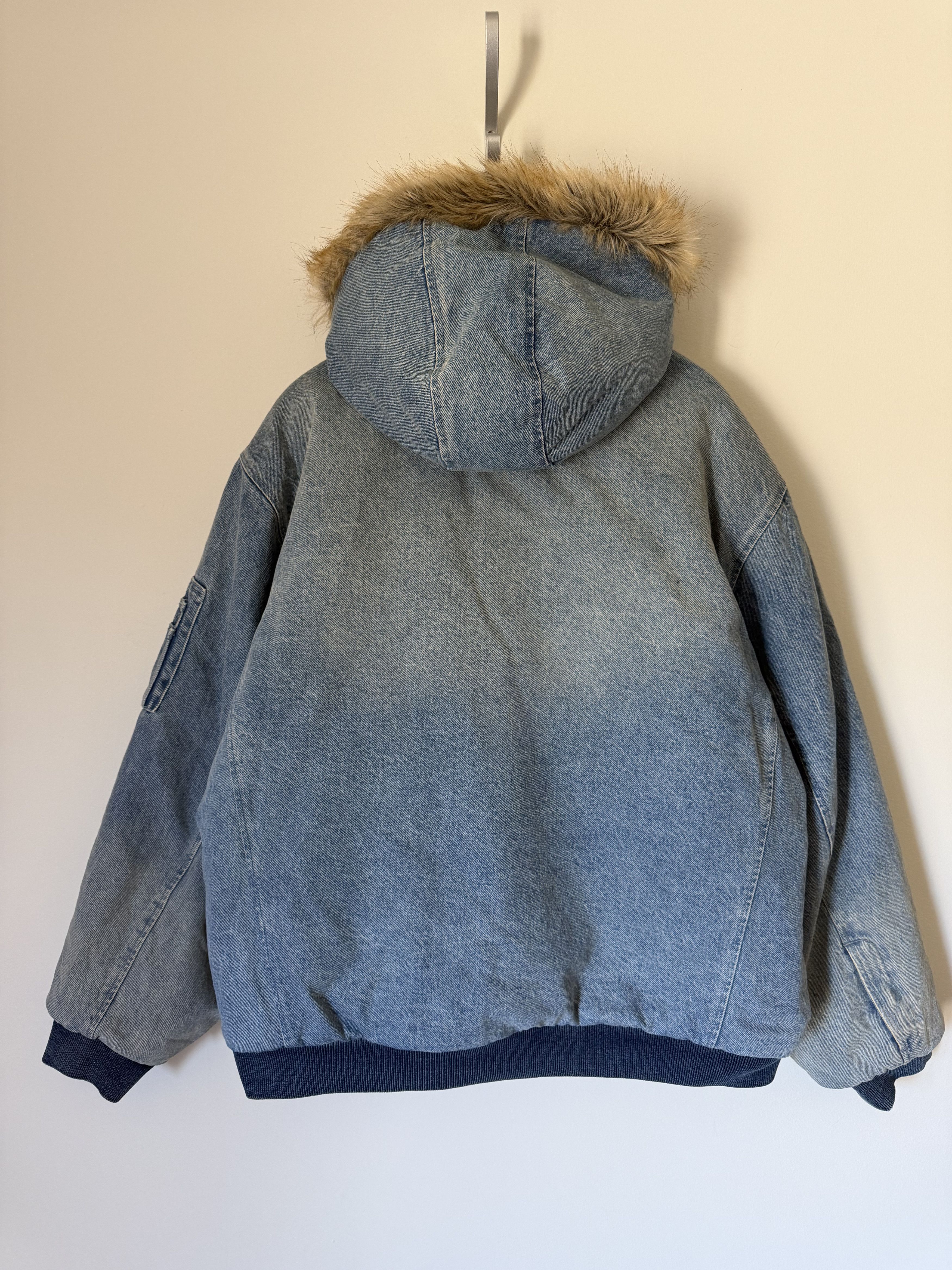 Supreme Supreme Faux Fur Reversible Hooded Work Jacket in Denim Size US XL / EU 56 / 4 - 11 Thumbnail