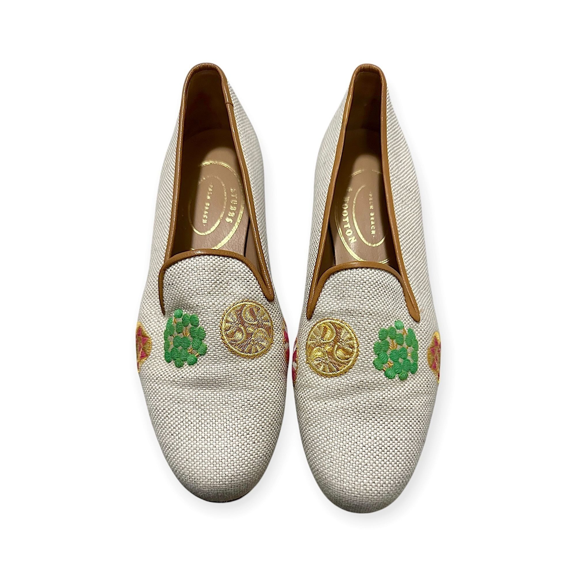 Stubbs & Wootton Stubbs & Wootton Embroidered Flax Straw Loafers Size 7 Size US 7 / IT 37 - 1 Thumbnail