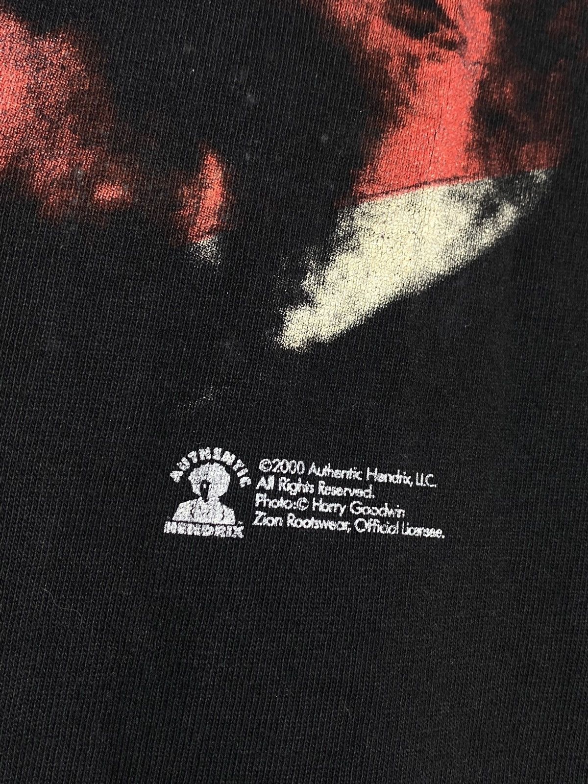 Band Tees × Jimi Hendrix × Vintage Vintage 2000 Jimi Hendrix Big Face USA Flag Graphic T-shirt Size US M / EU 48-50 / 2 - 5 Thumbnail