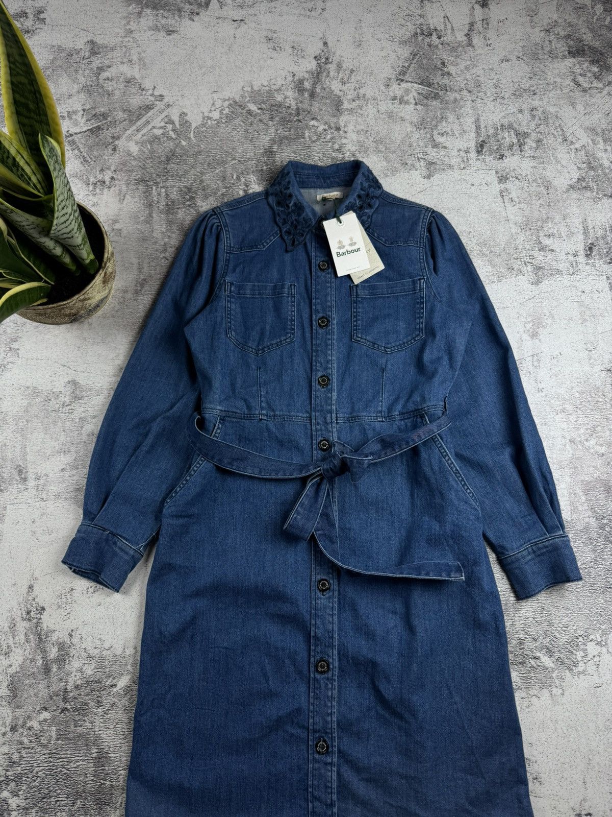 Barbour NEW Barbour Longfield Coast Waist Dress Women’s US 8 Blue Denim Jeans Trench Size M / US 6-8 / IT 42-44 - 4 Thumbnail
