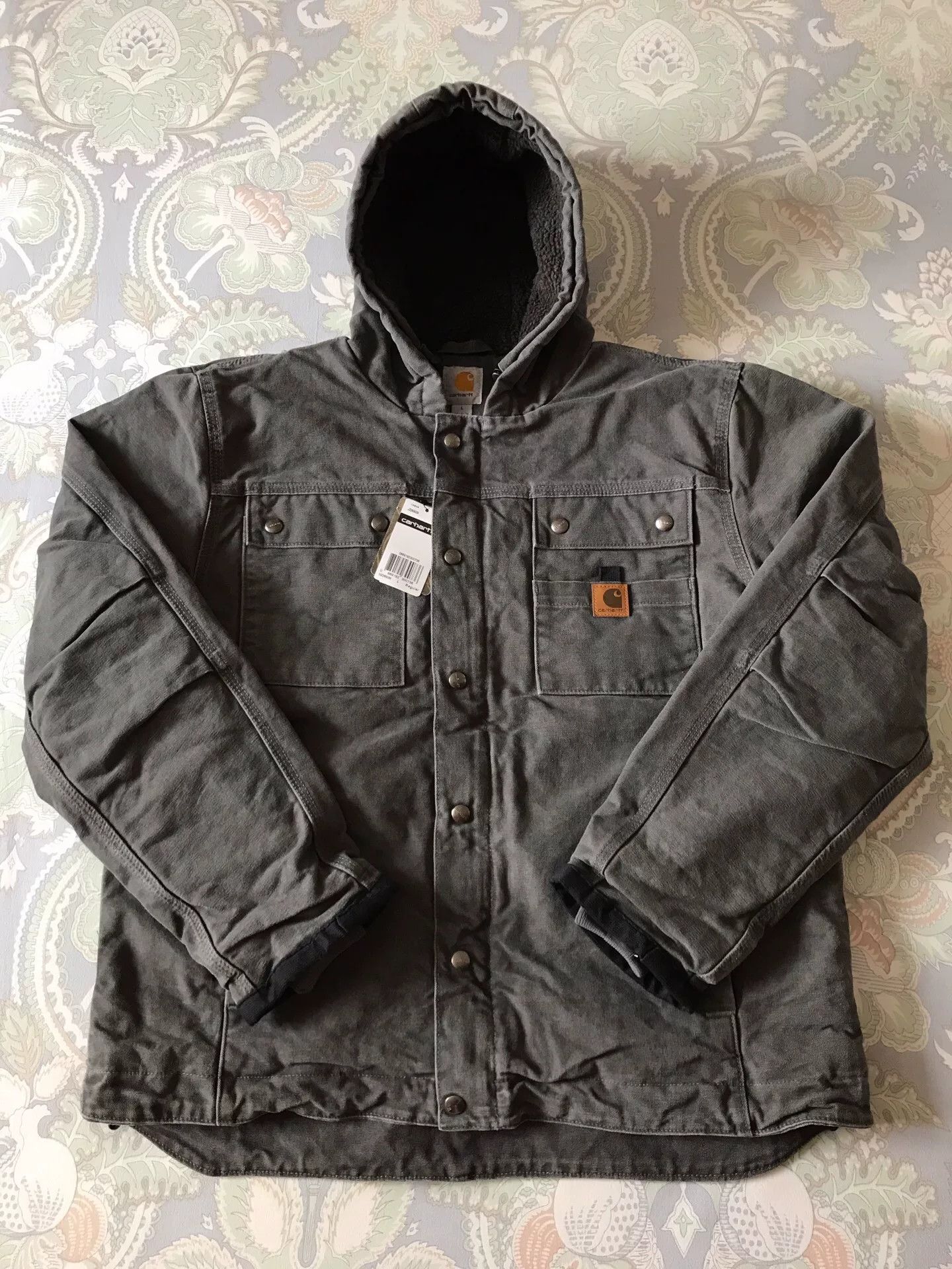 Carhartt Carhartt 102285 Washed Canvas Hooded Jacket Size US L / EU 52-54 / 3 - 1 Thumbnail
