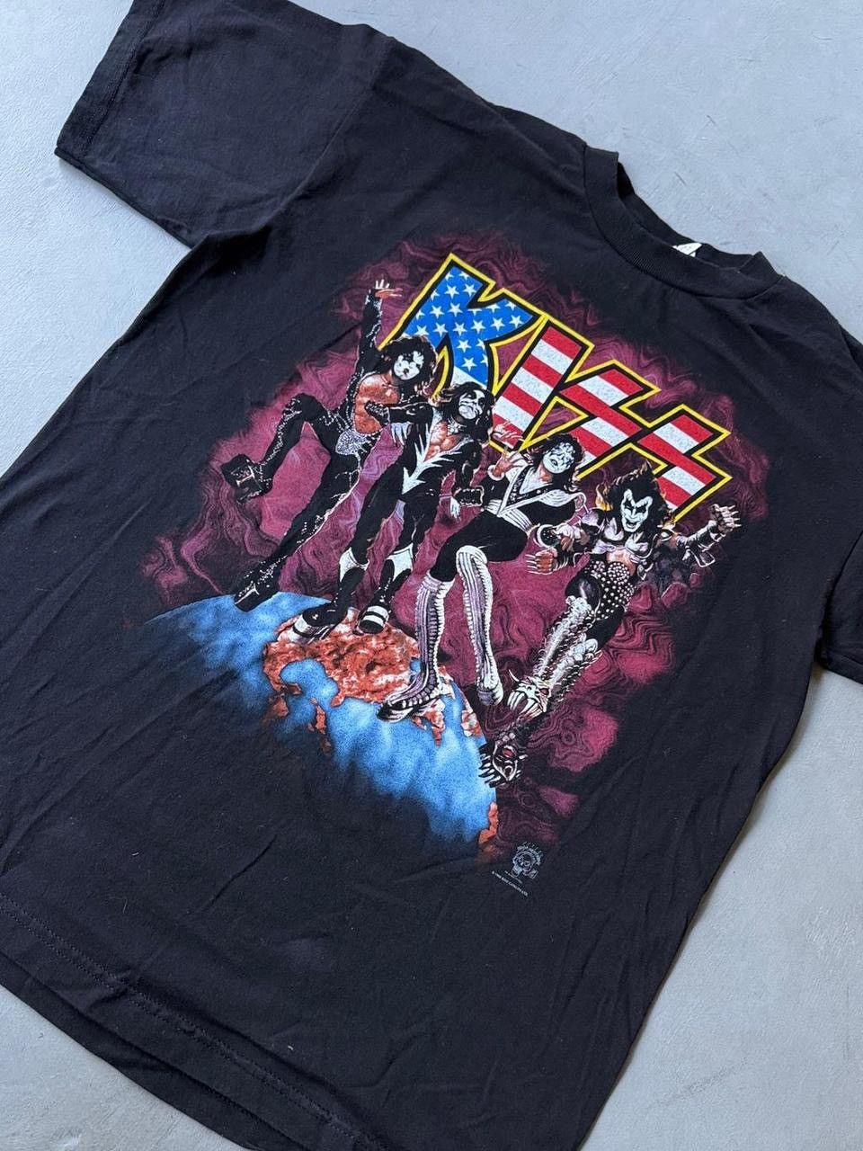 Vintage Vintage KISS Worldwide Tour T Shirt Band Tee Black Mens L Size US L / EU 52-54 / 3 - 3 Thumbnail