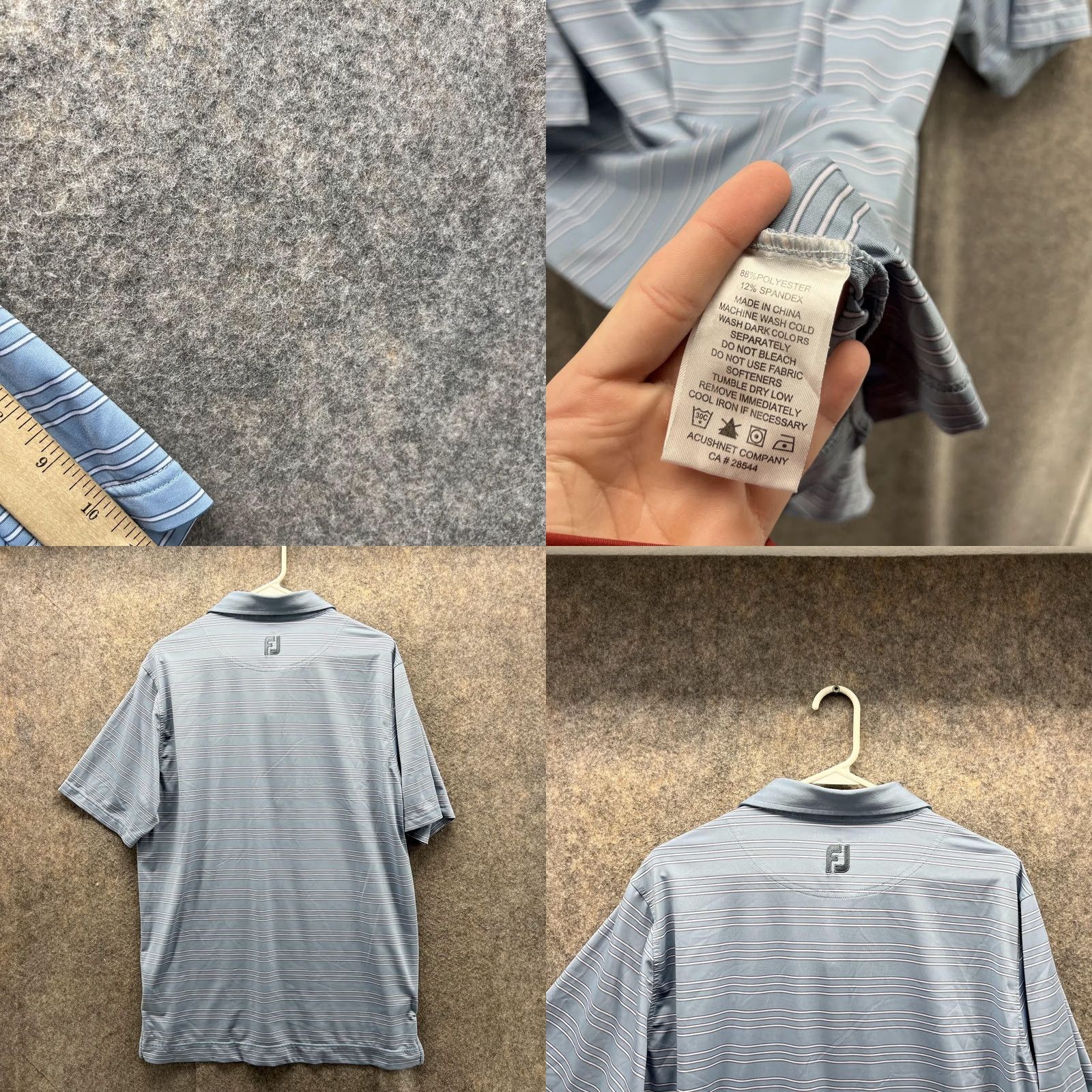 Footjoy FootJoy Polo Shirt Men Medium Blue Striped Polyester Golf Club Sankaty Vtg Size US M / EU 48-50 / 2 - 8 Thumbnail