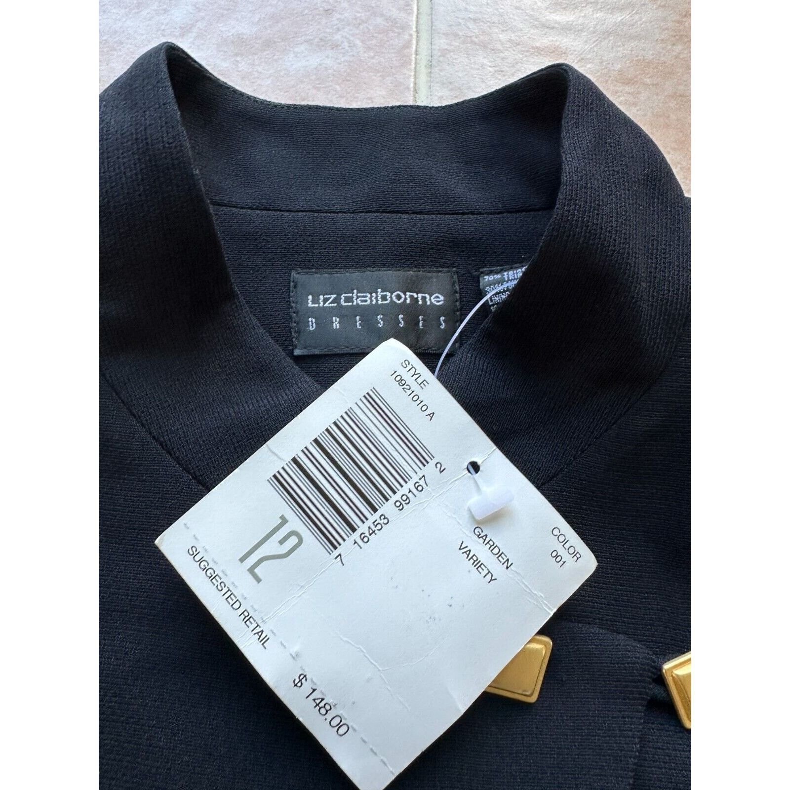Liz Claiborne Liz Claiborne Garden variety Black Chinese collar Dress 12 Size XL / US 12-14 / IT 48-50 - 5 Thumbnail