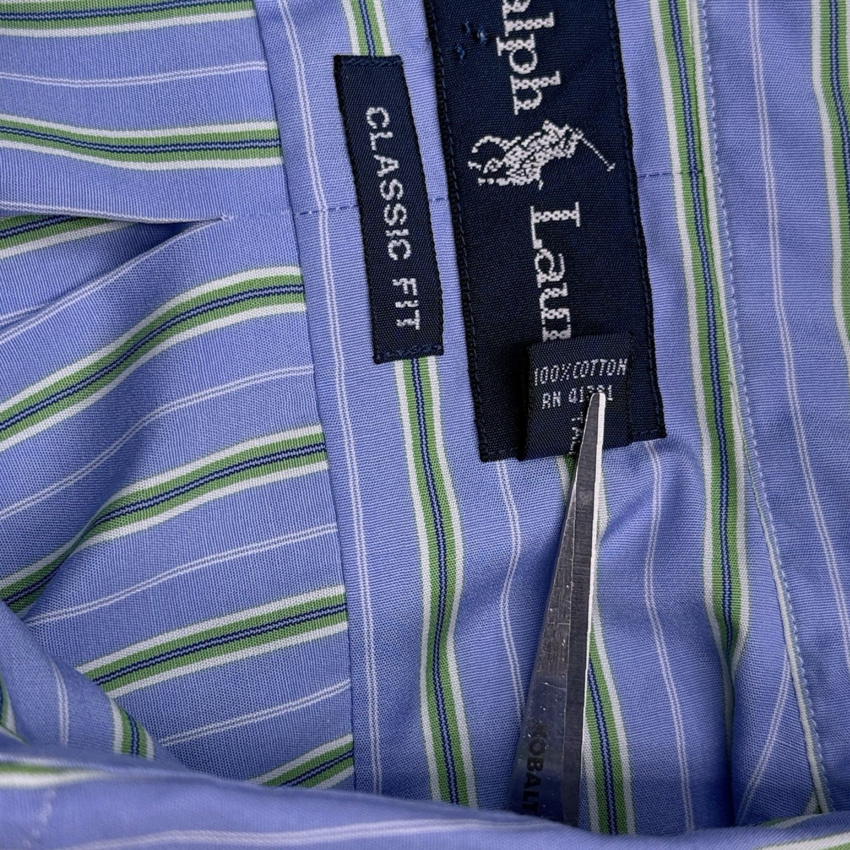 Ralph Lauren Ralph Lauren Classic Fit Shirt Mens Large Blue Green Striped Button-Up Size US L / EU 52-54 / 3 - 6 Thumbnail