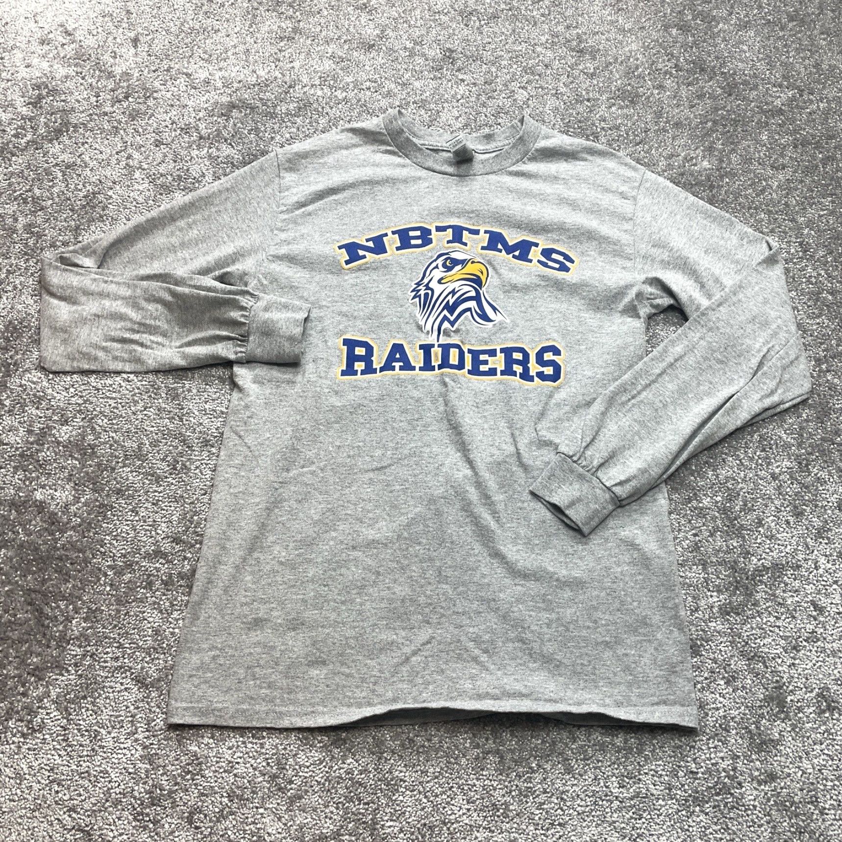 Gildan Gildan Heavy Cotton T-Shirt Long Sleeve Gray Adult Small NBTMS Raiders Tee Size US S / EU 44-46 / 1 - 2 Thumbnail