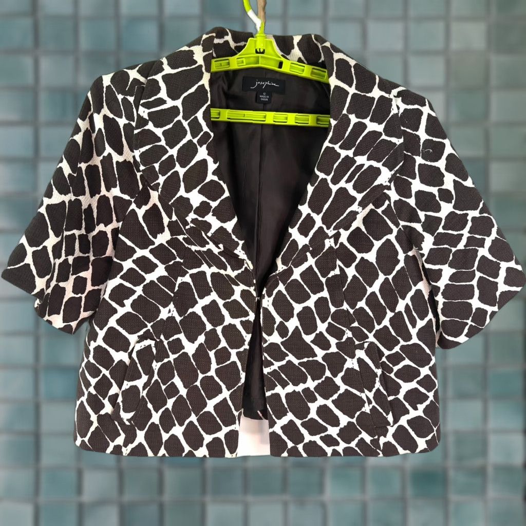 Vintage VINTAGE Josephine Chaus Blazer Jacket Womens 3/4 Sleeve Animal Print Brown White Size 12 Size XL / US 12-14 / IT 48-50 - 1 Thumbnail