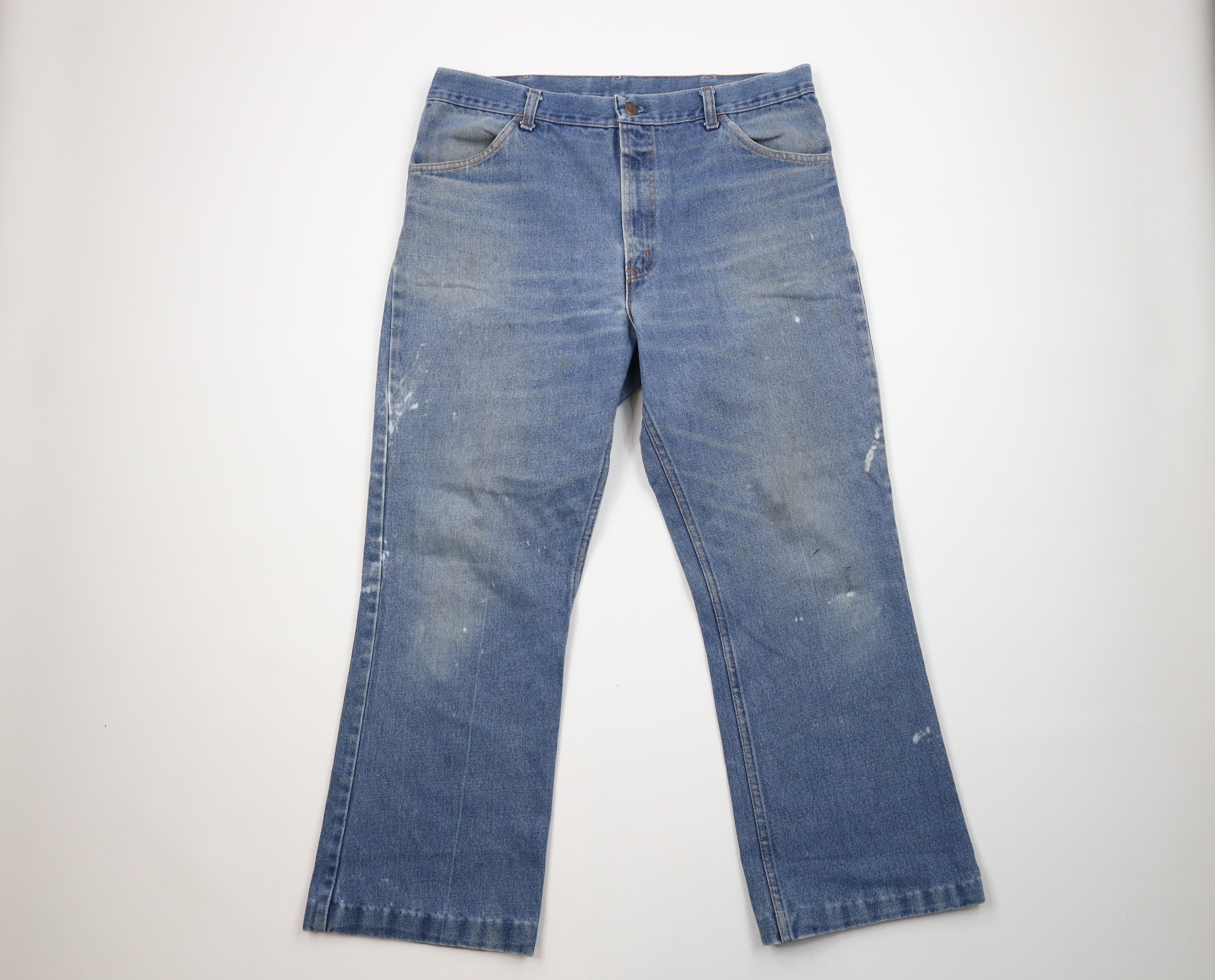 Vintage Vintage 70s Streetwear Wide Leg Bell Bottoms Denim Jeans USA Size US 38 / EU 54 - 1 Thumbnail